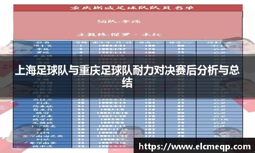 上海足球队与重庆足球队耐力对决赛后分析与总结